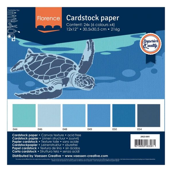 Feuille autocollante 30,5 x 30,5 cm - 20 feuilles - Glossy Cerulean Blue, CRAFT EXPRESS \ FEUILLE COLLANTE